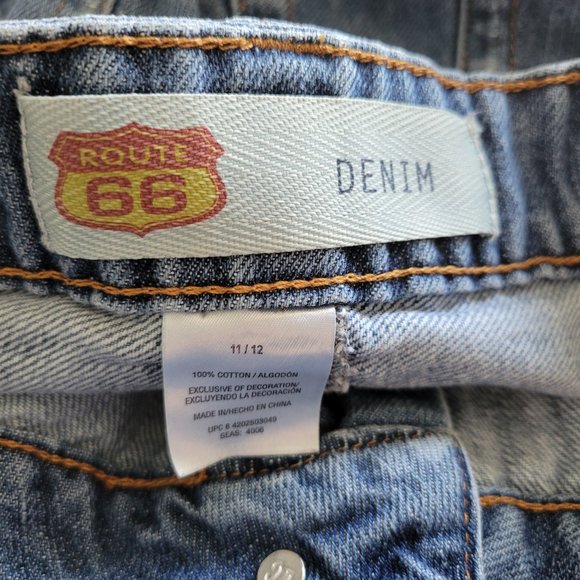 Route 66 Denim Skirt Knee Length Women's 11/12 A-Line w/ Pockets Button Closure - Picture 4 of 4